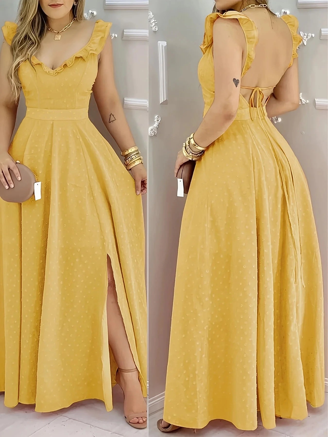Sunset Polka Dot Maxi Dress