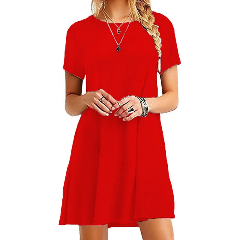 Everyday Casual Pocket T-Shirt Dress